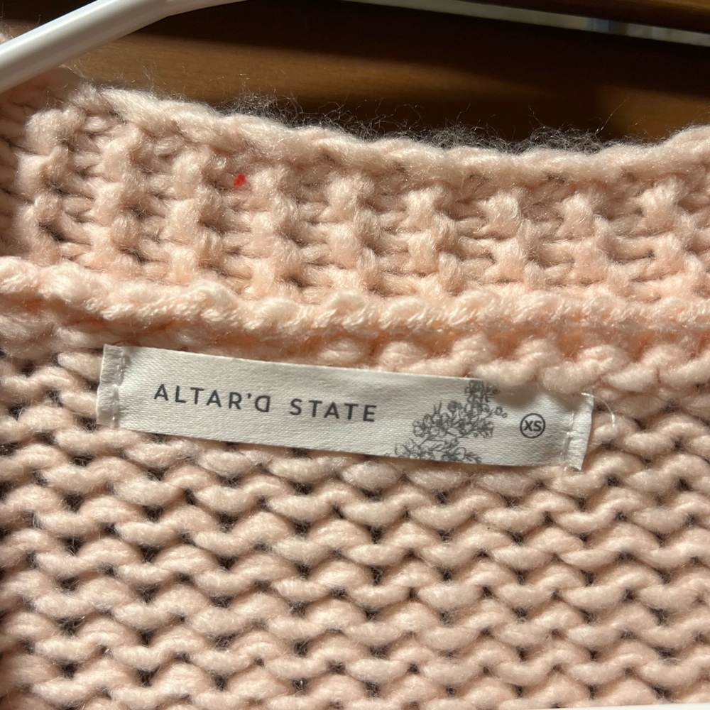 NWT - XS Altar'd State Pink Floral Cardigan - Picture 4 of 6